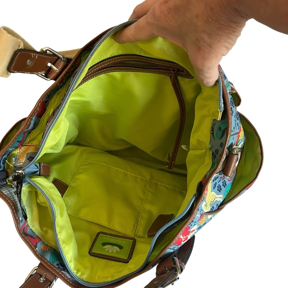 Lily Bloom Shoulder Bag Who Let the Dogs Out Multi Pocket 3 Compartments - Picture 15 of 16